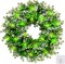 17.7’’ St. Patrick's Day Shamrocks Wreath for Front Door with 30 Green Lights Artificial Greenery Clover Wreath